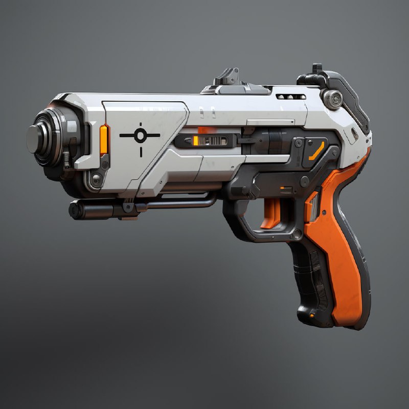 Futuristic Sci-Fi Hard Surface Gun Concept Design