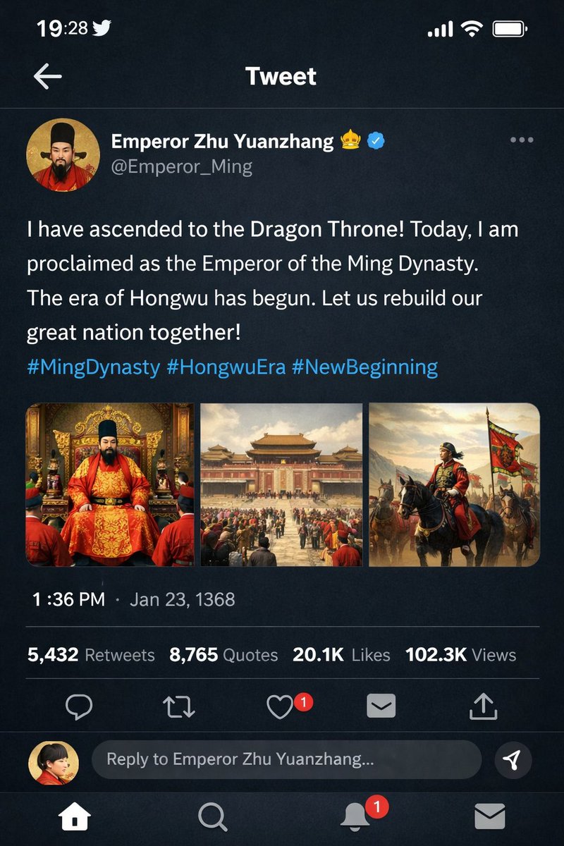 Ming Emperor Tweets Dragon Throne