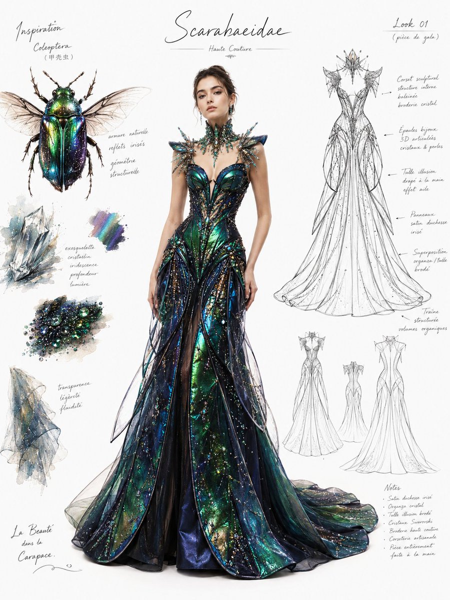 Beetle Inspired Couture Gown Design