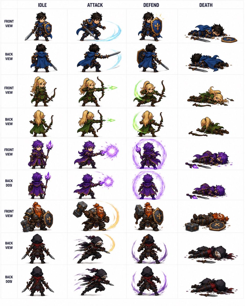 Fantasy Chibi Sprite Sheet