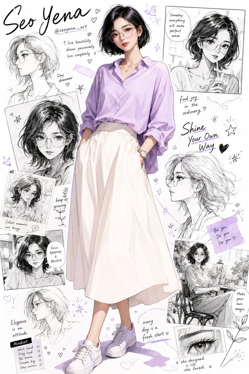Stylish Korean Anime Fashion Portrait
