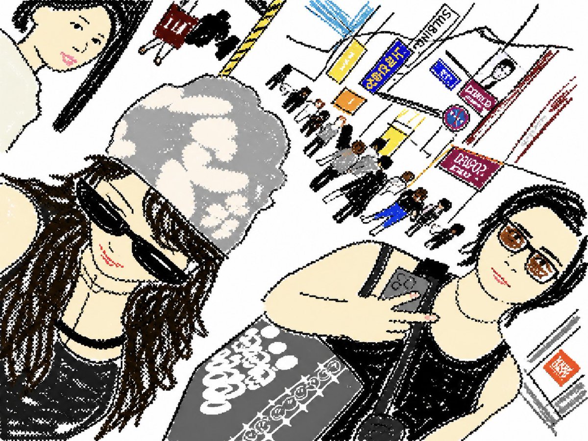 Street Selfie Sketch