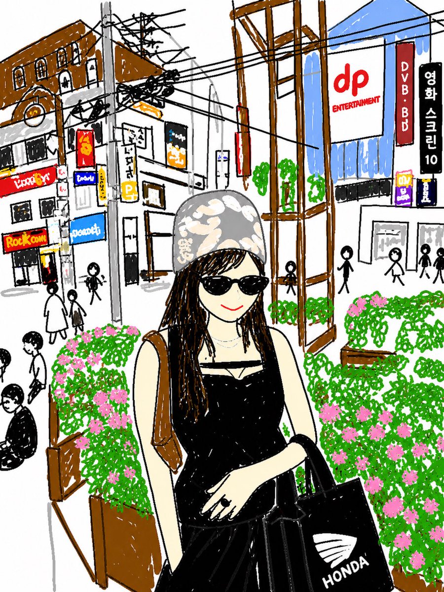 Korean Street Sketch Diary Style