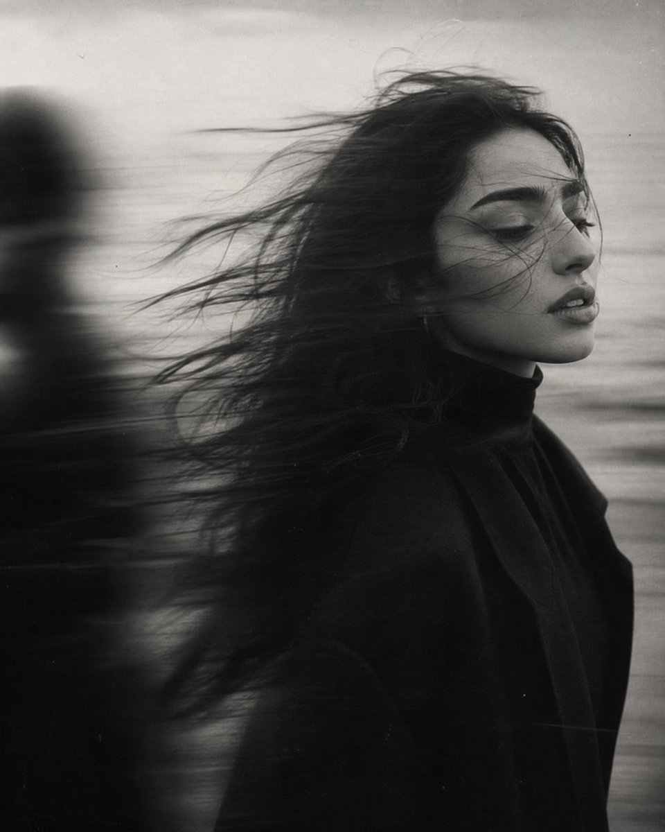 Moody B&W Cinematic Portrait