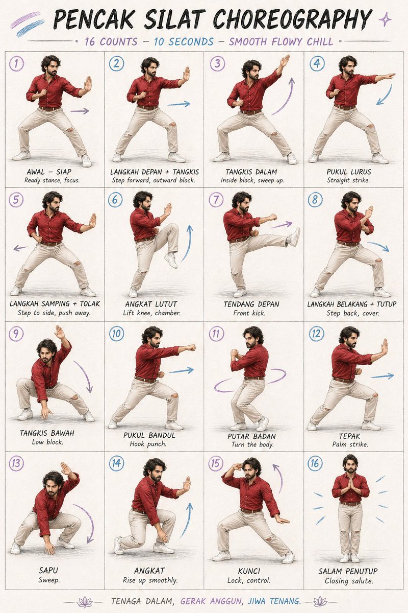 Pencak Silat 16-Move Flow Tutorial
