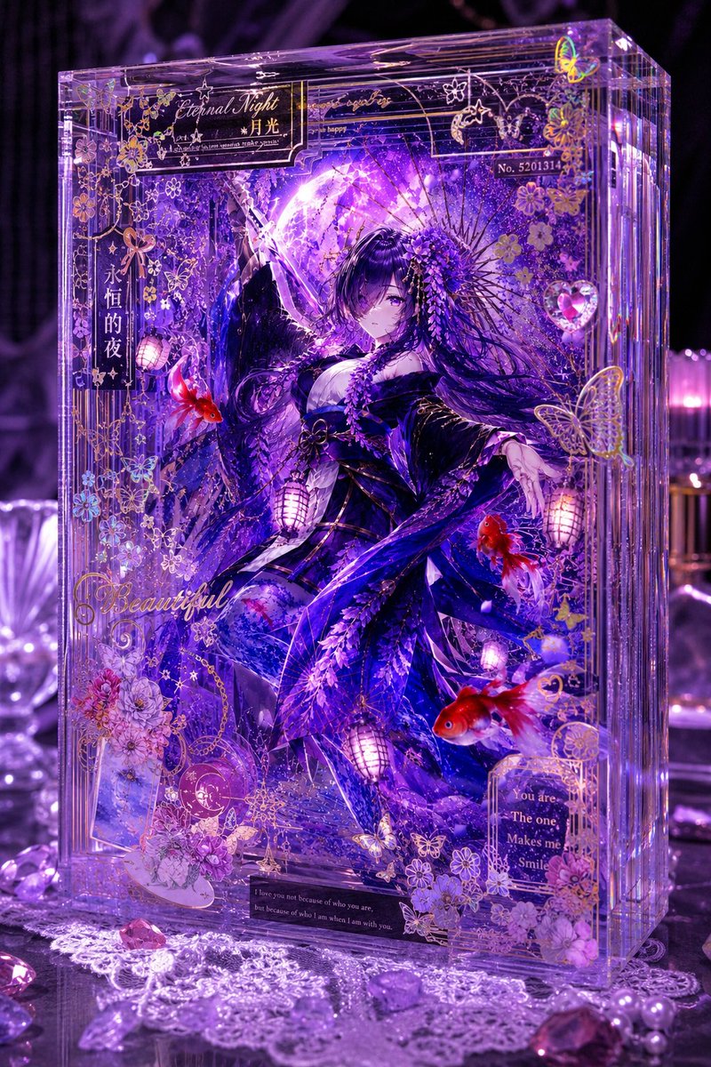 Violet Moon Acrylic Collectible Block