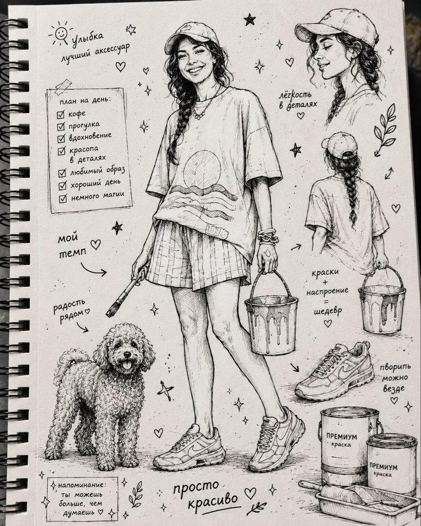 Stylized Ink Sketchbook Illustration