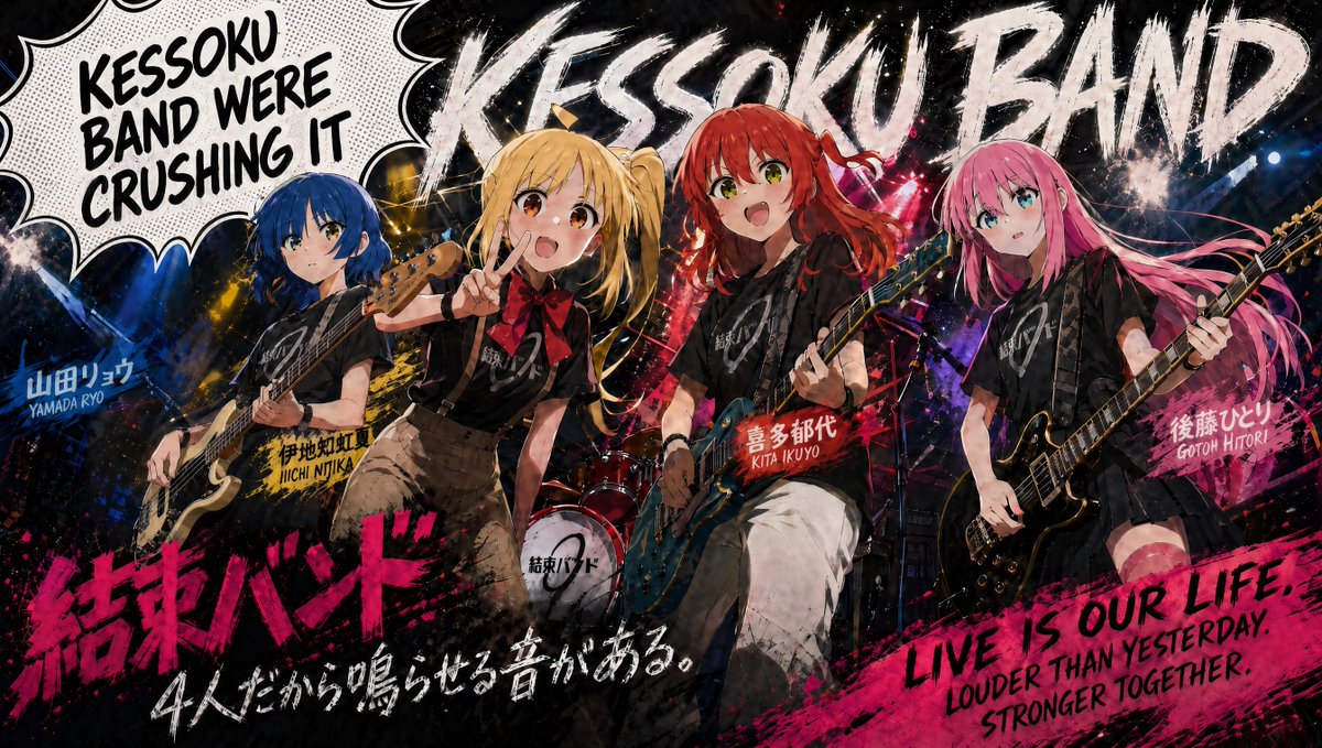 Kessoku Band Anime Rock Poster
