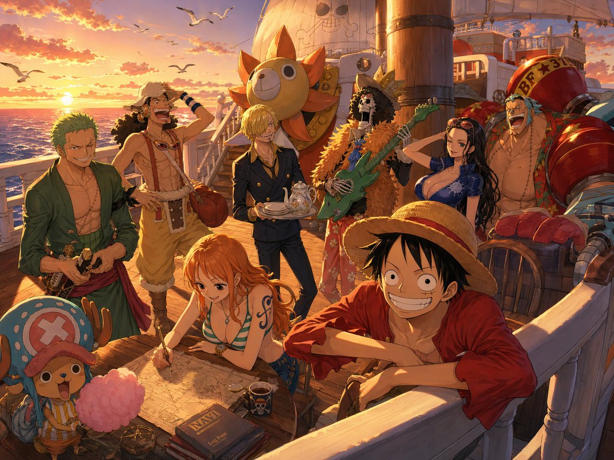 Straw Hat Crew Golden Hour Vibes