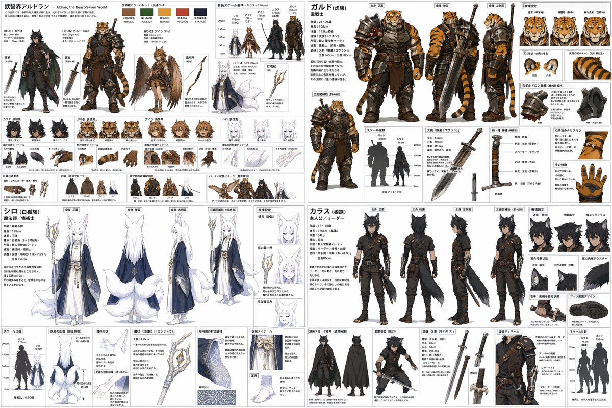 Beast Character Design Reference Sheet