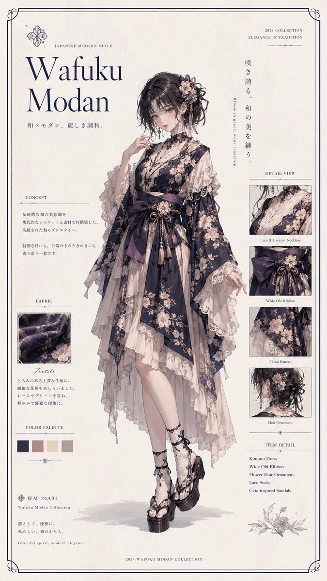 Modern Wafuku Fashion Poster