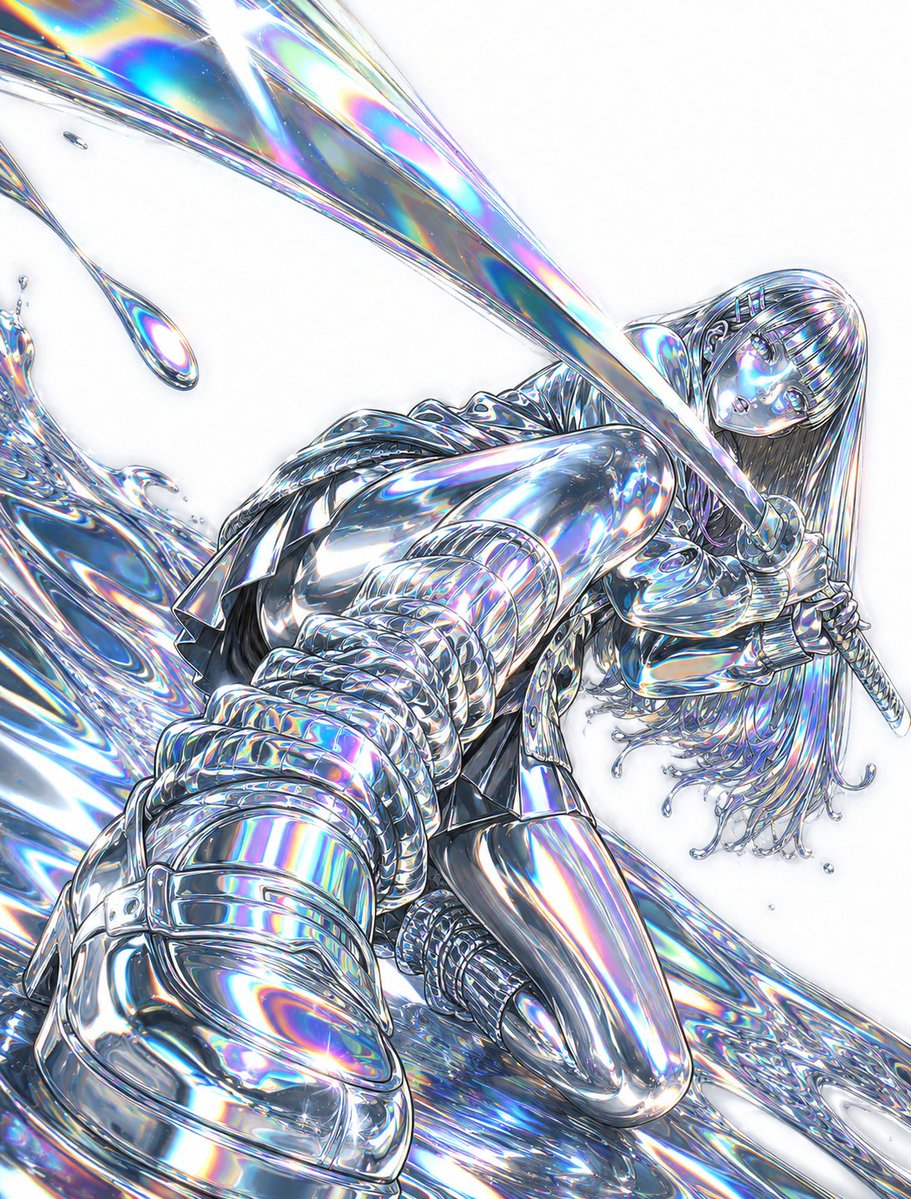 Liquid Chrome Holographic Transformation