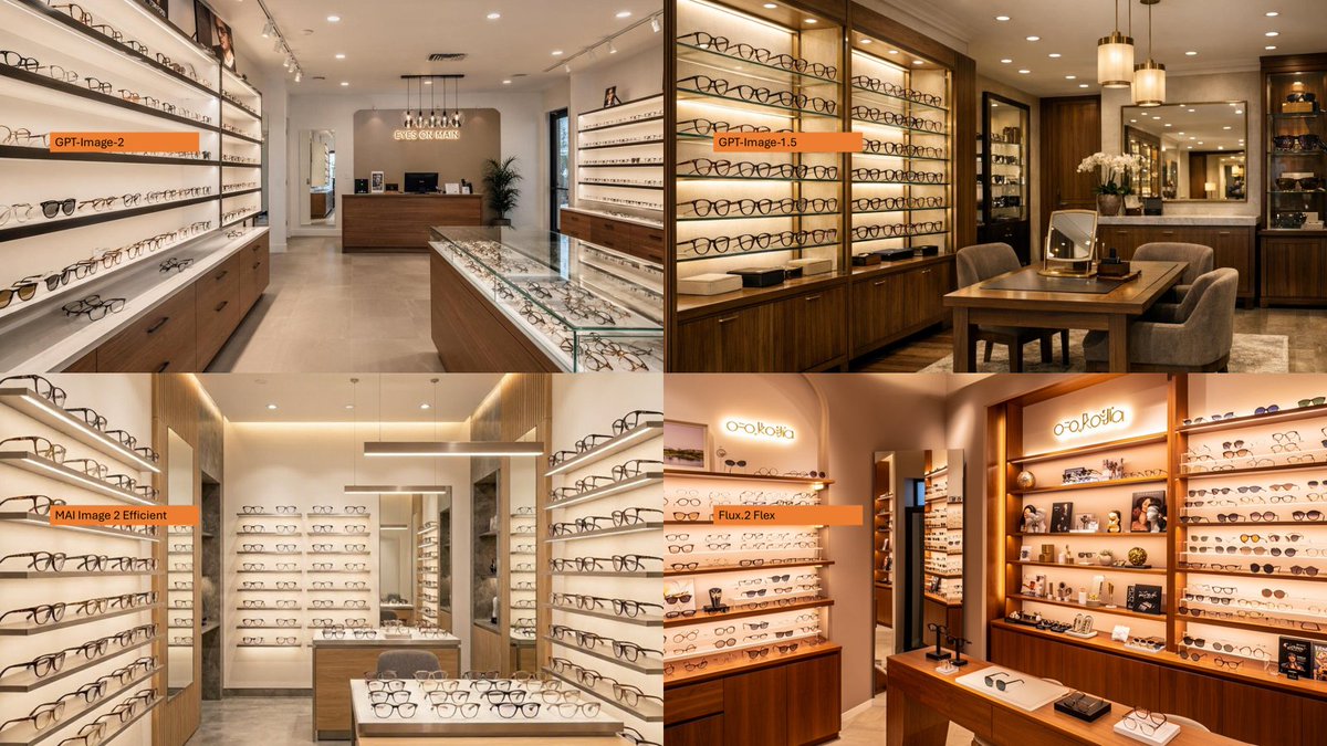 AI Image Models Eyeglass Store Comparison