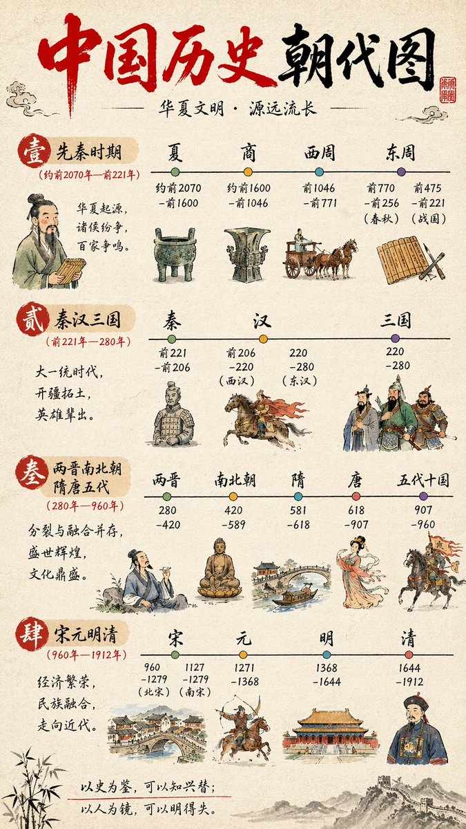 Chinese Dynasties Timeline Infographic