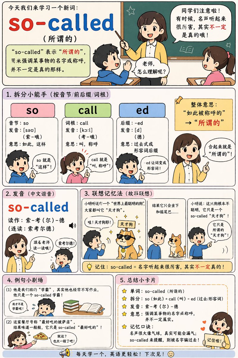 Fun English Word Learning Comic