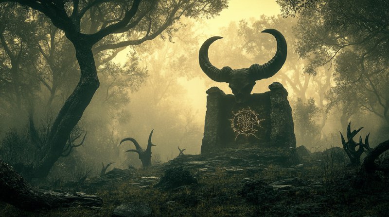 Victorian Forest Altar With Runes