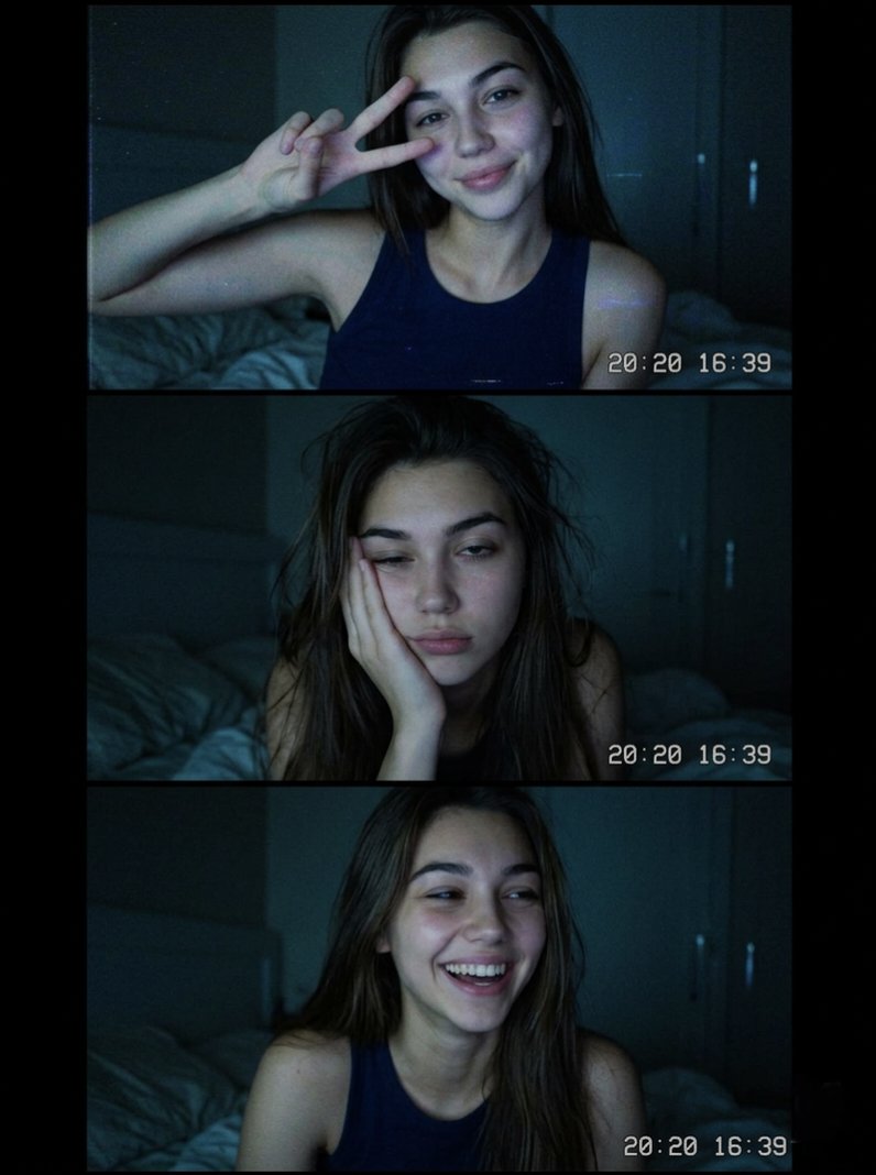 Y2K Webcam Girl Night Collage