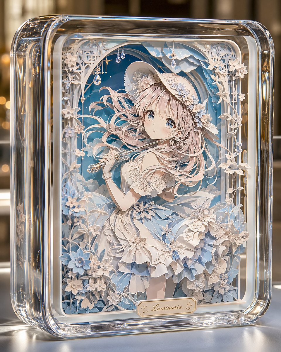 Glass Encased Anime Paper Diorama