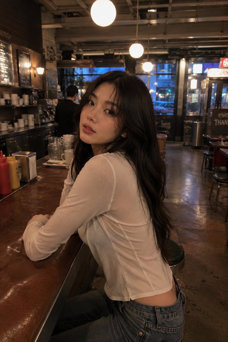 Stylish Bookstore Candid Portrait