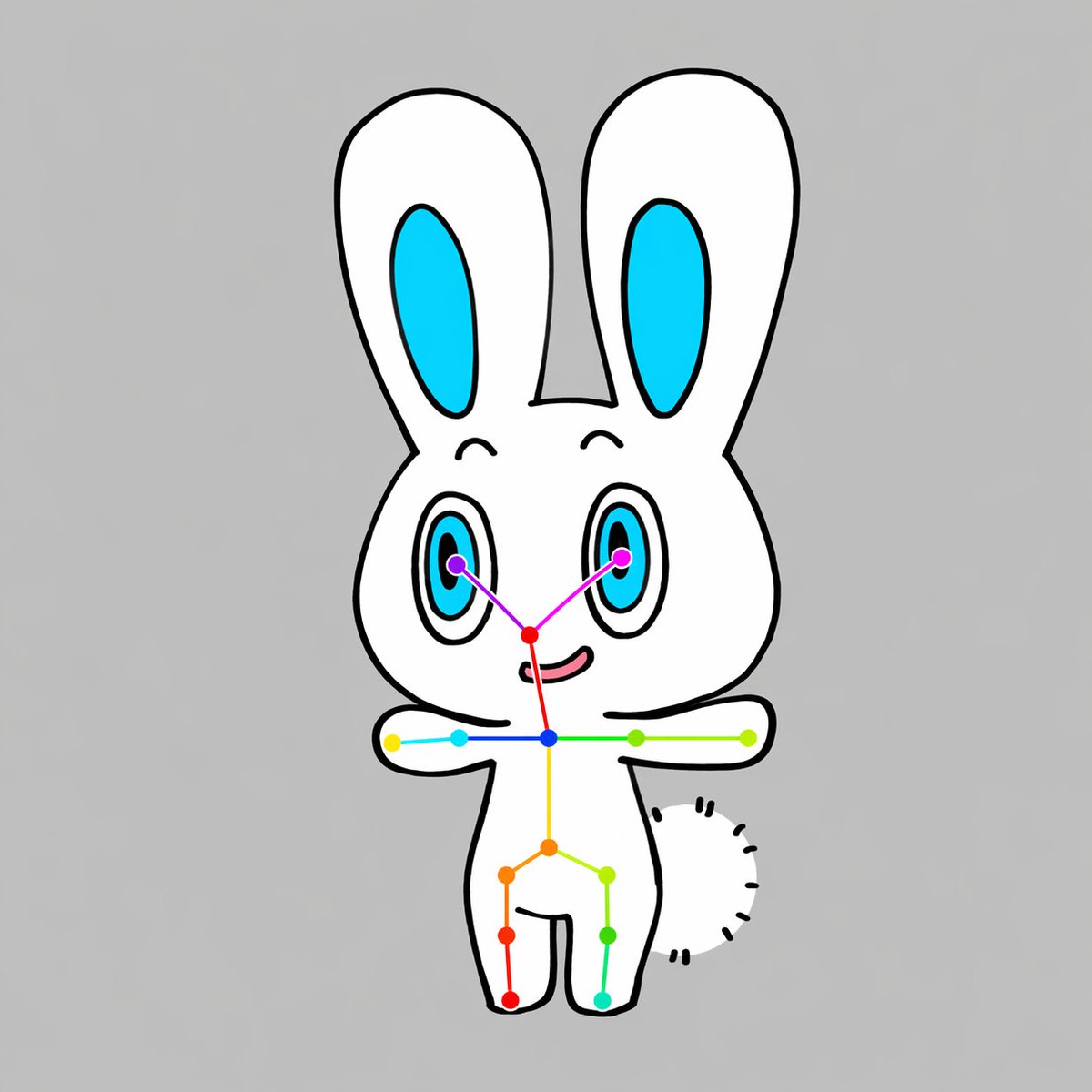 Cute Chibi Rabbit with OpenPose Overlay