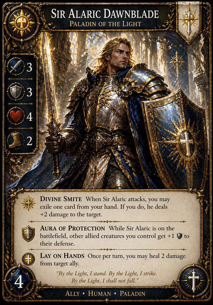 Fantasy Paladin TCG Card Design