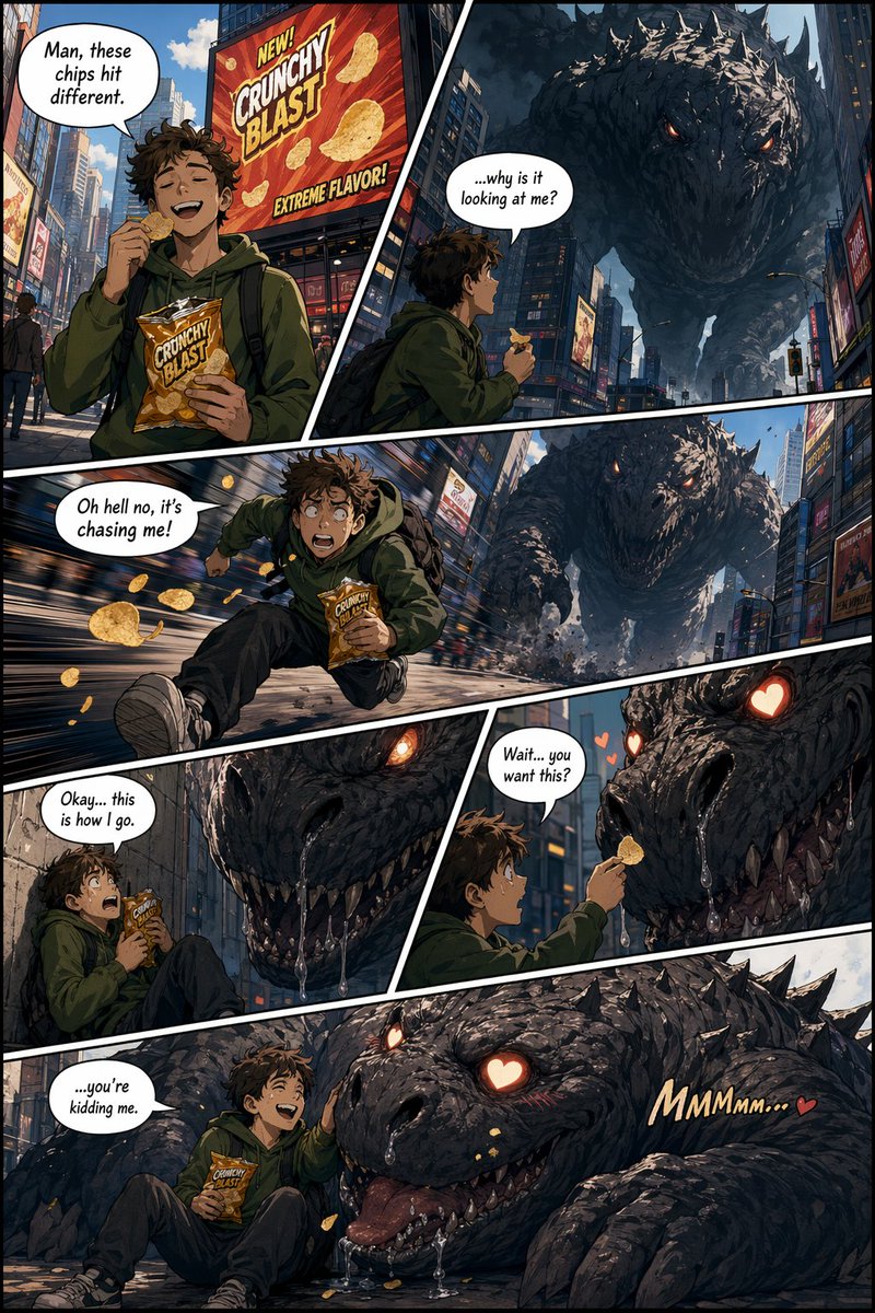 Cinematic Six Panel Comic Layout