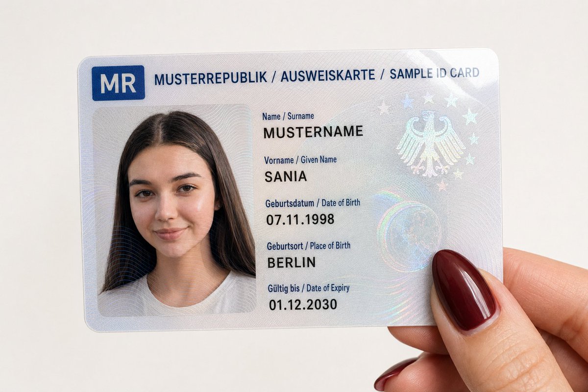 Fictional ID Card Close Up