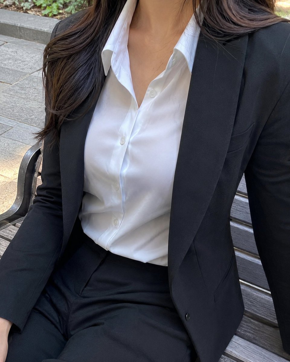 Businesswoman Park Bench Portrait