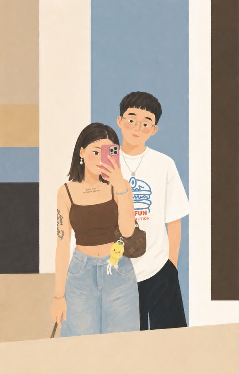 Minimal Color-Block Portrait Illustration