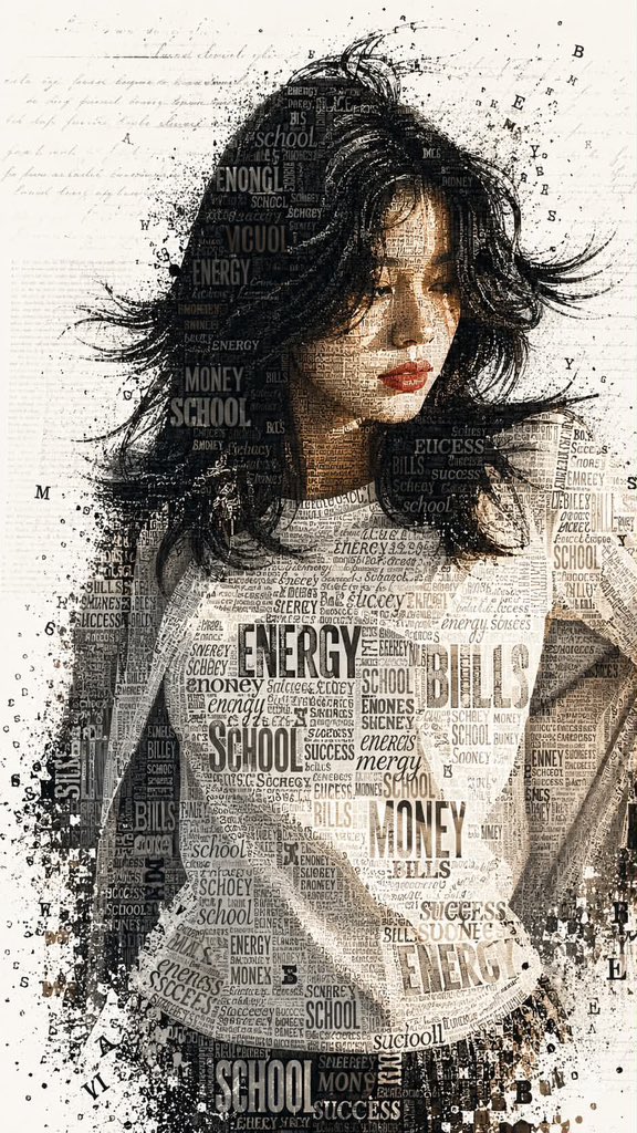 Typographic Word Cloud Portrait Art
