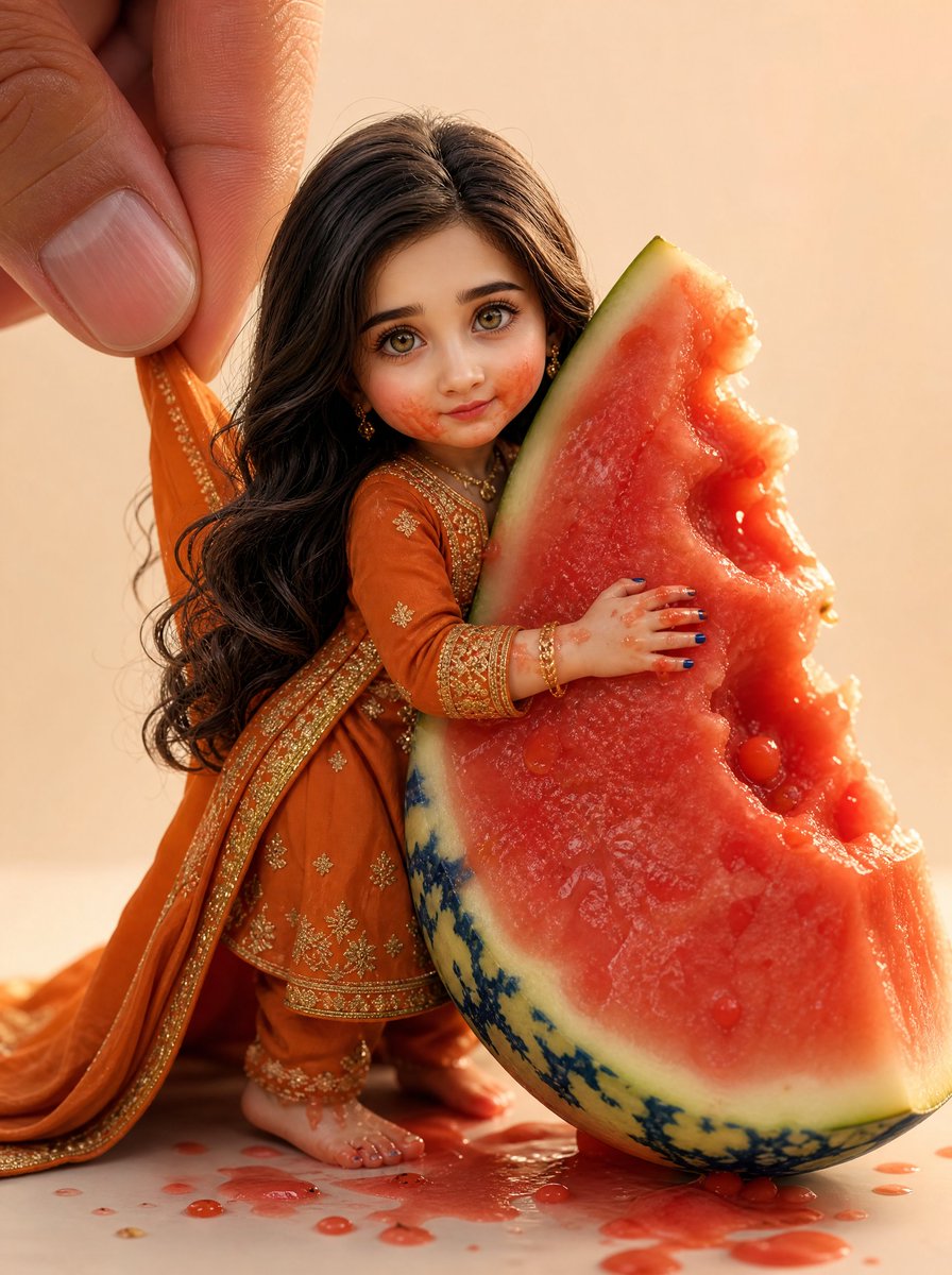 Handmade Doll Watermelon Portrait