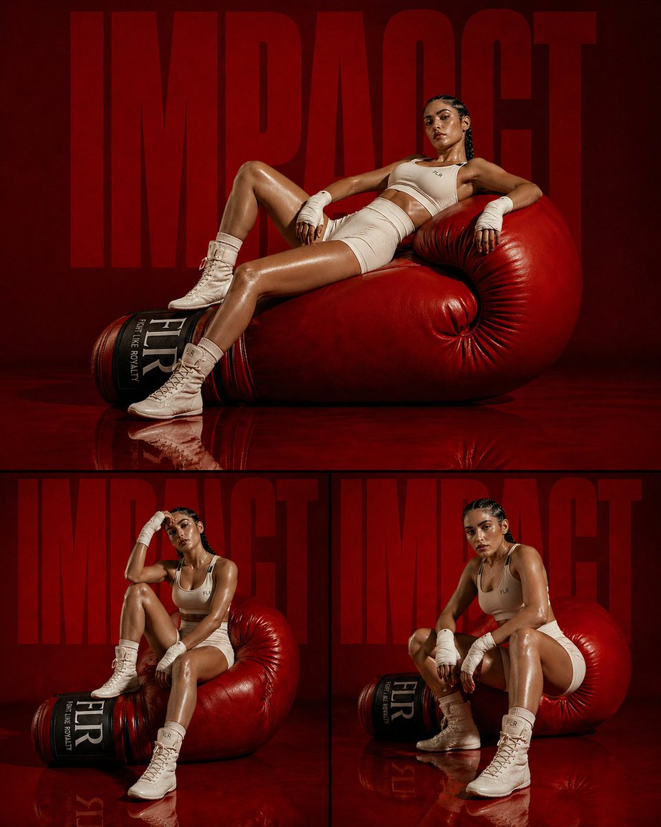 Crimson Boxing Fashion Triptych Impact
