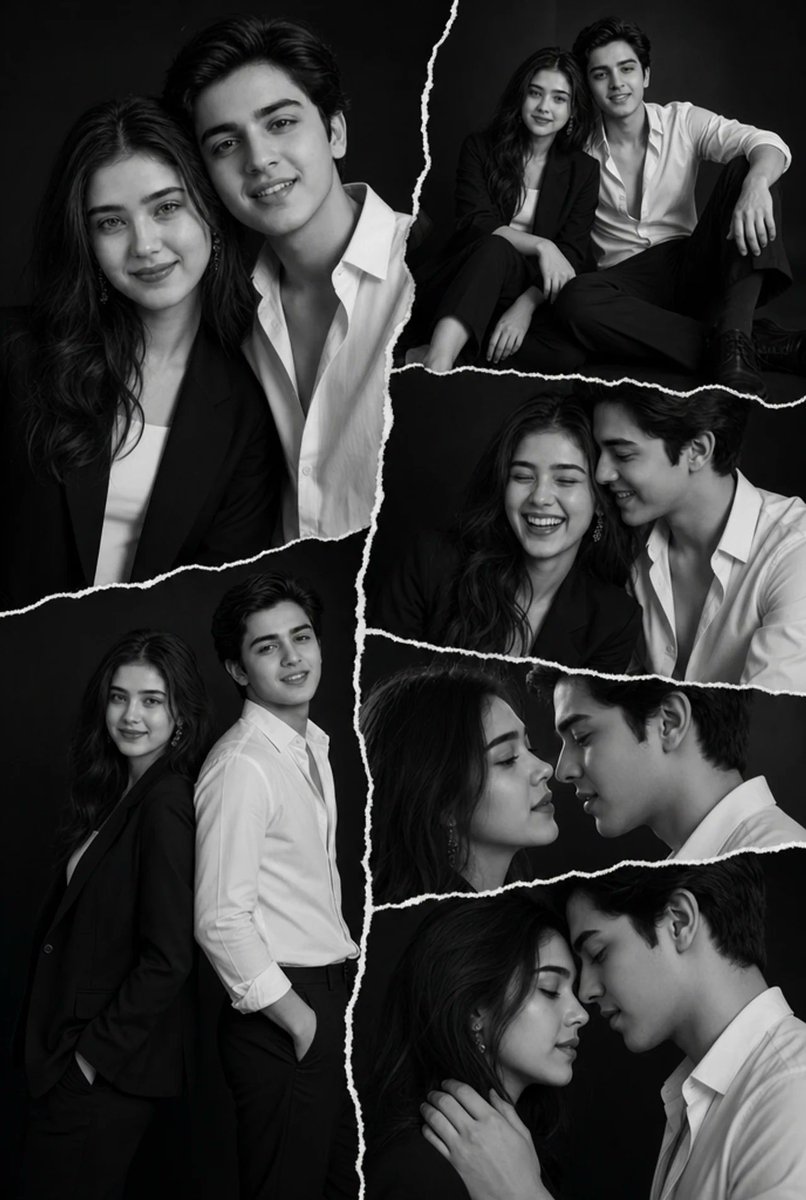Monochrome Fashion Couple Collage