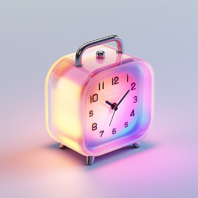 Translucent Alarm Clock Icon 3D Isometric Render