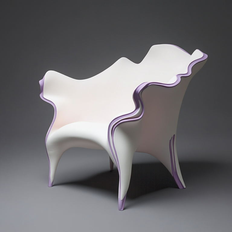 Whimsical Frosted Pink Resin Chair