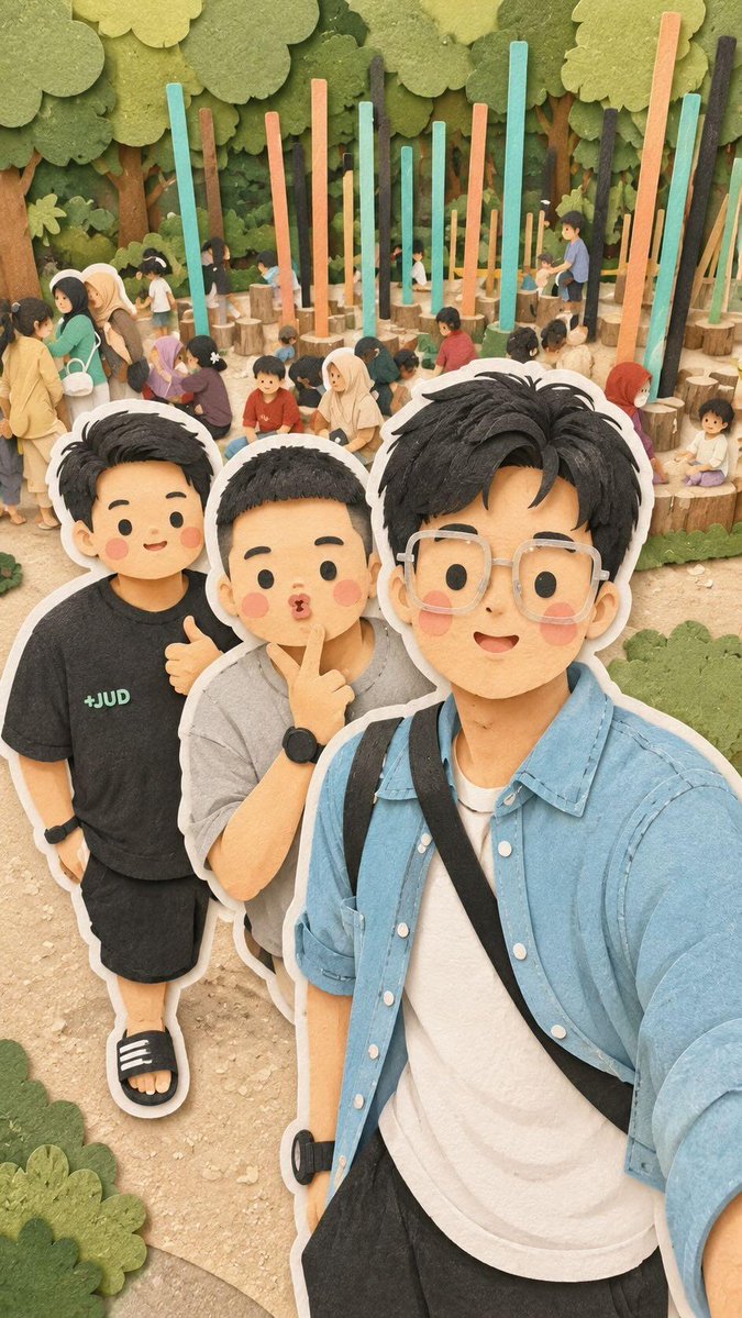 Kawaii Family Travel Paper Diorama