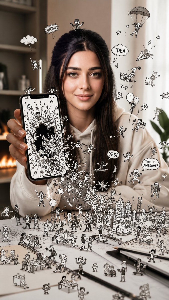 Doodles Break Through Smartphone Screen
