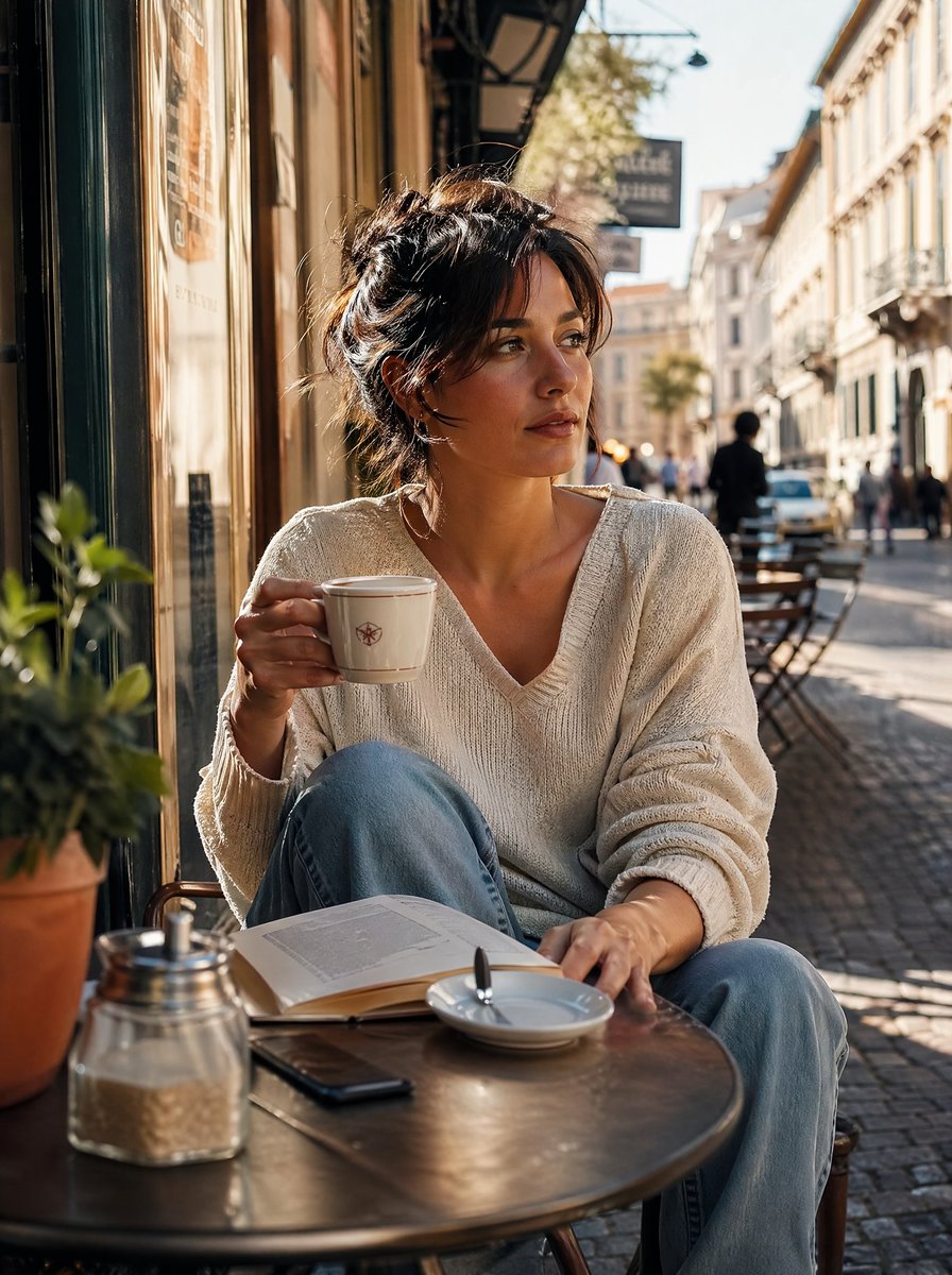 Golden Hour Café Solitude