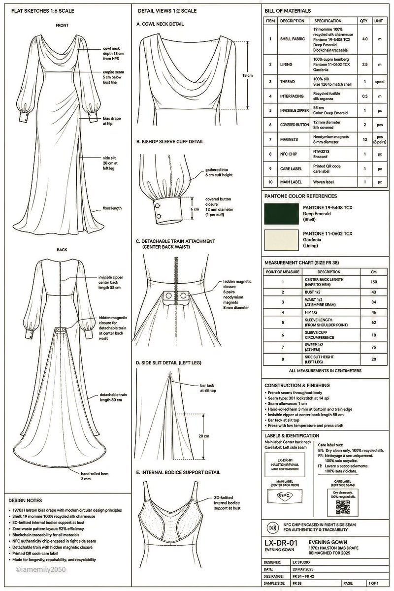 Retro Future Evening Gown Tech Pack
