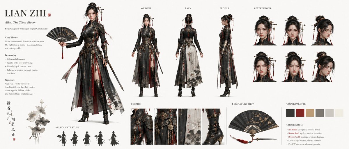 Elegant Character Design Sheet