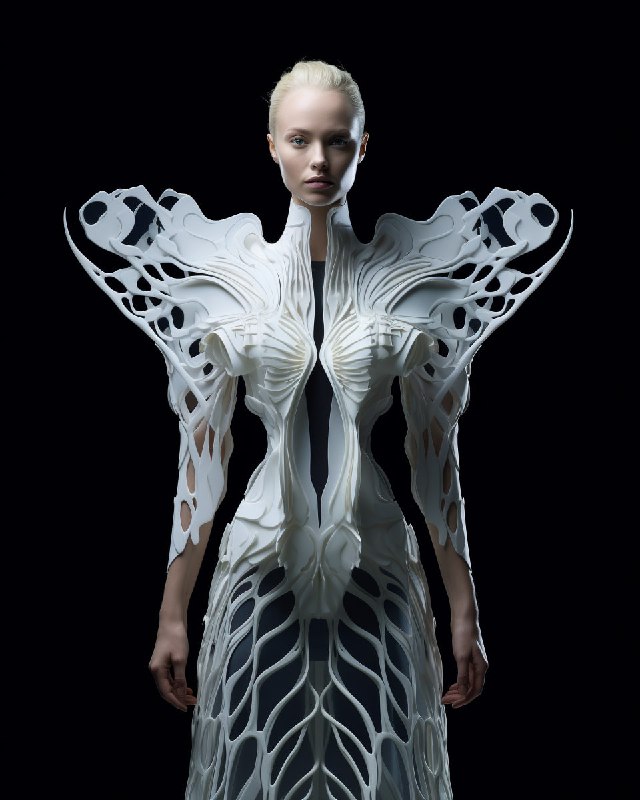Scandinavian Model in Futuristic 3D Printed Couture
