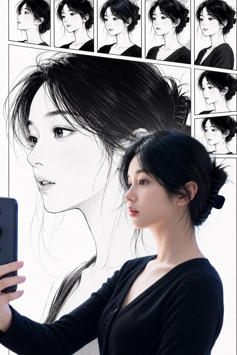 Manga Mirror Selfie Portrait