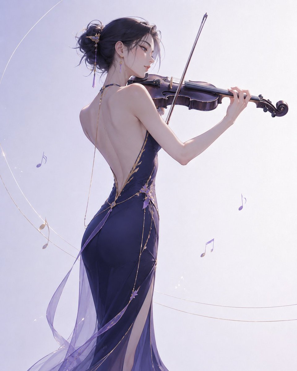 Elegant Violinist Illustration