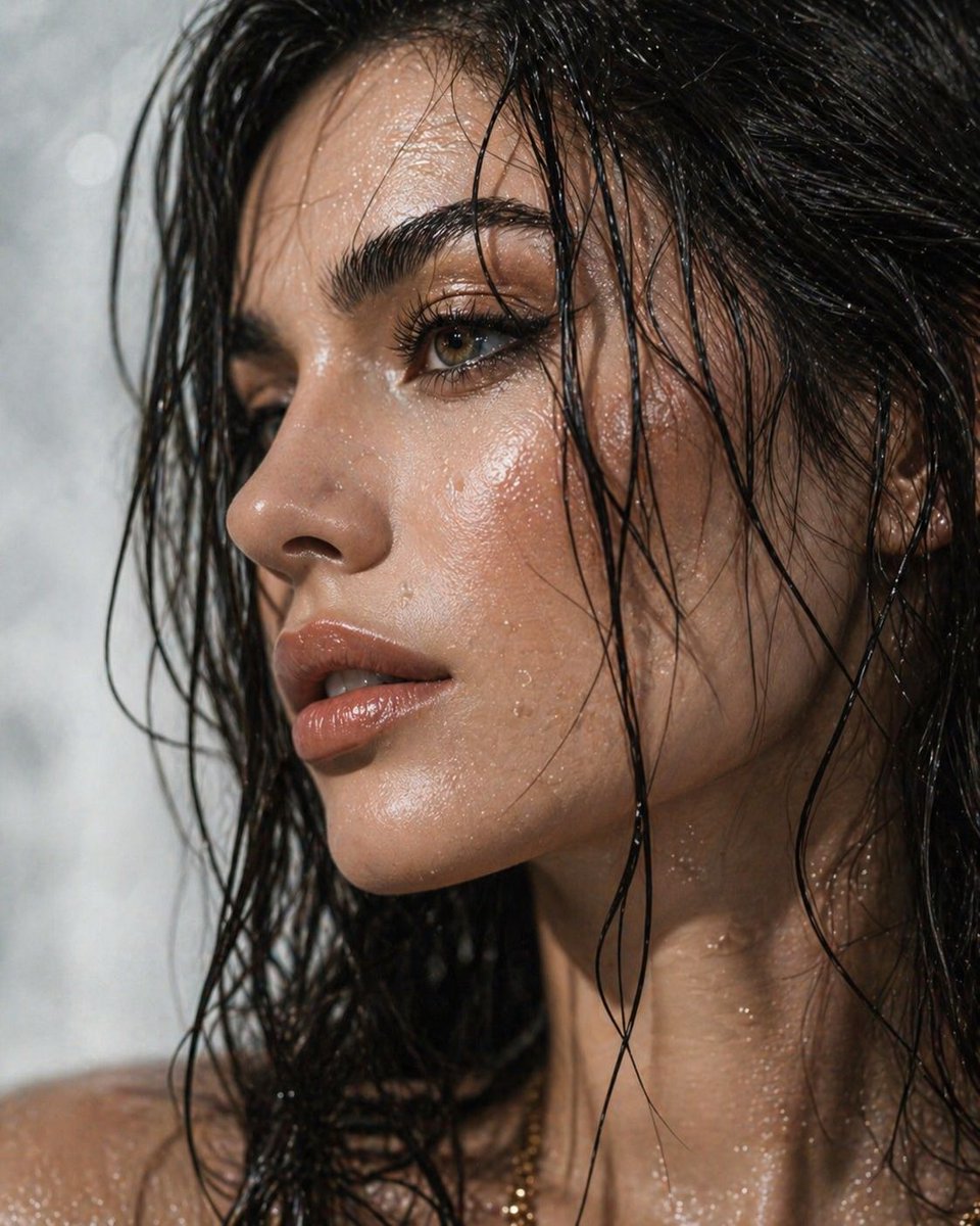 Dewy Profile Portrait Close-Up