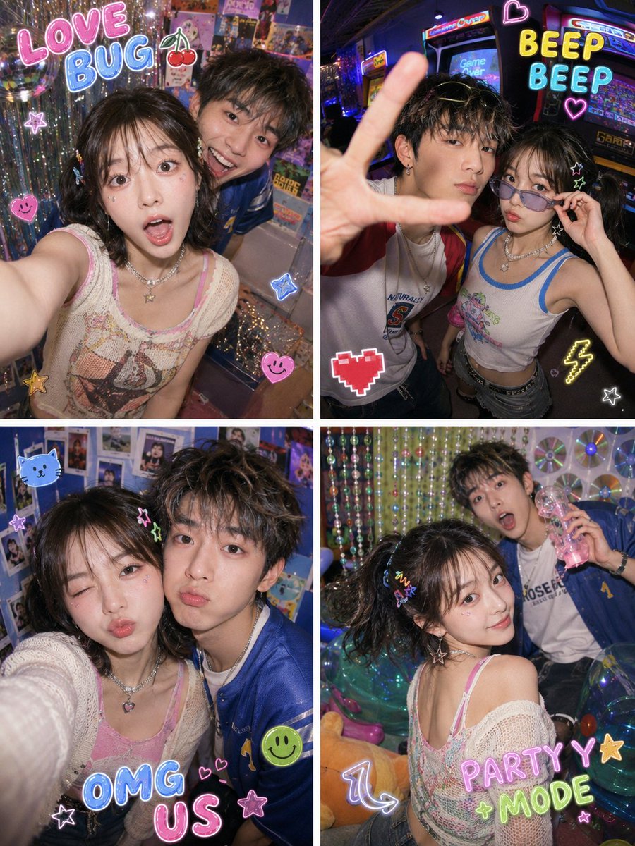 Y2K Photo Booth Collage