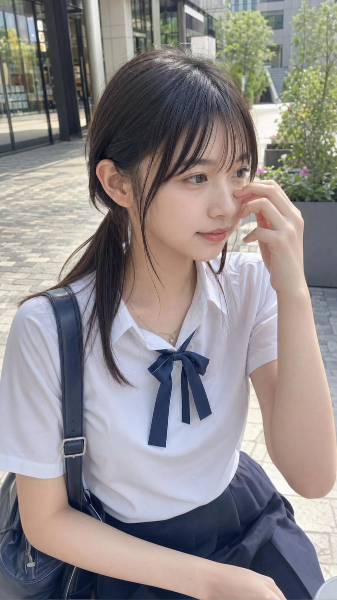 Candid Spring Plaza Student Portrait