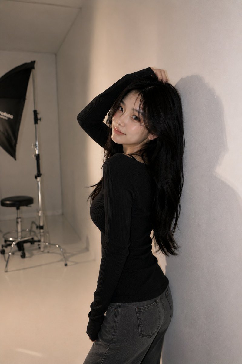 Minimalist Korean Fashion Studio Portrait