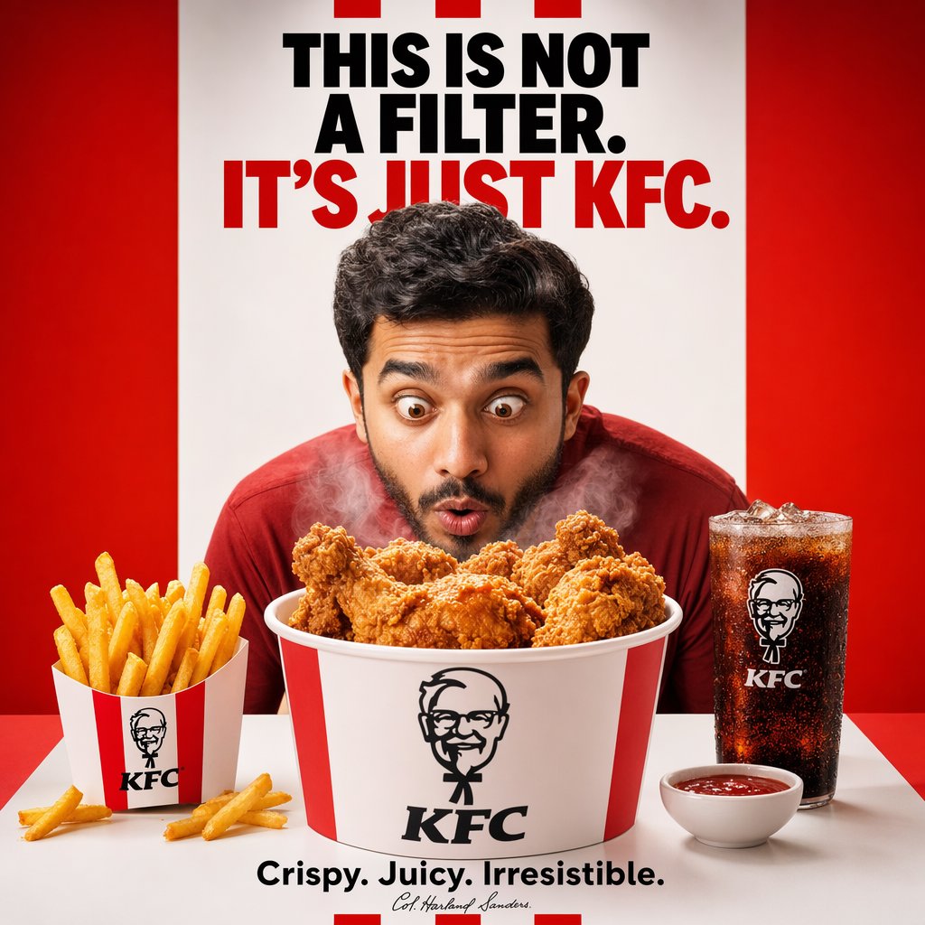 Bold KFC Fried Chicken Poster