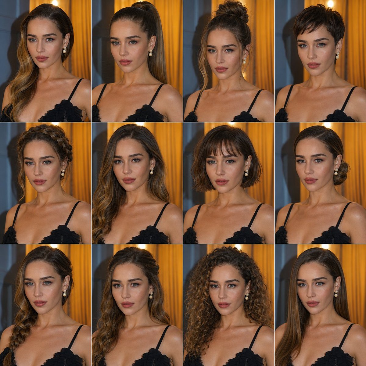Hairstyle Transformation Portrait Collage