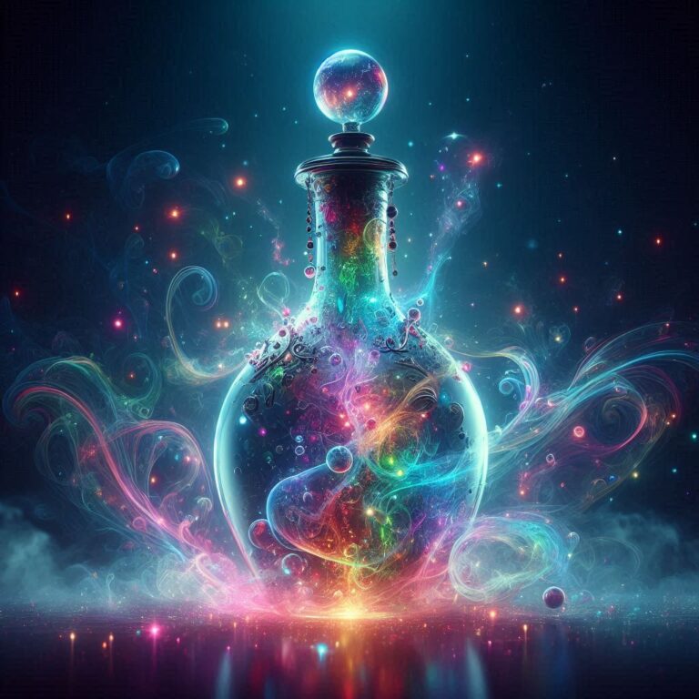 Luminescent Multicolored Magic Potion Bottle